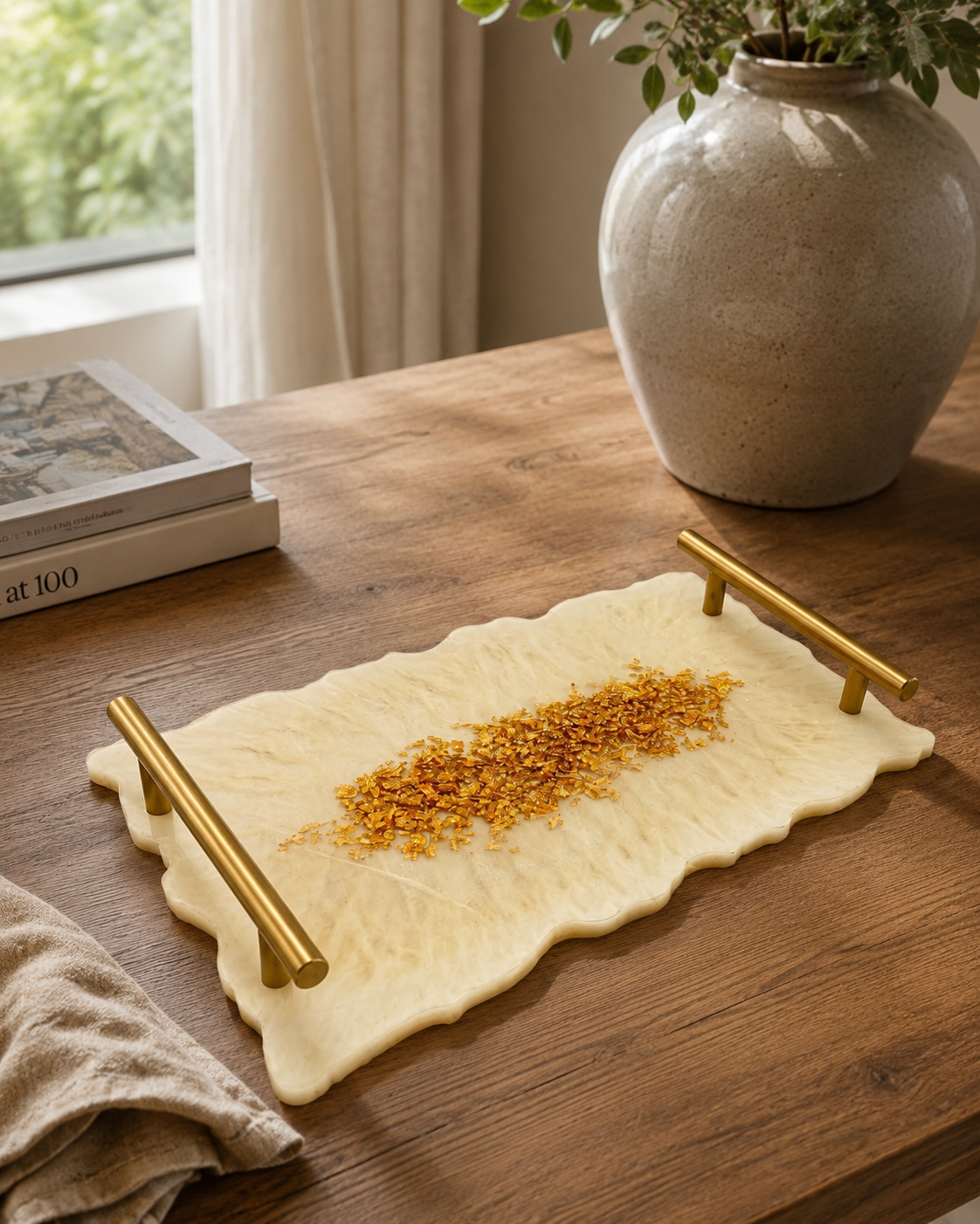 Tray - White and Gold