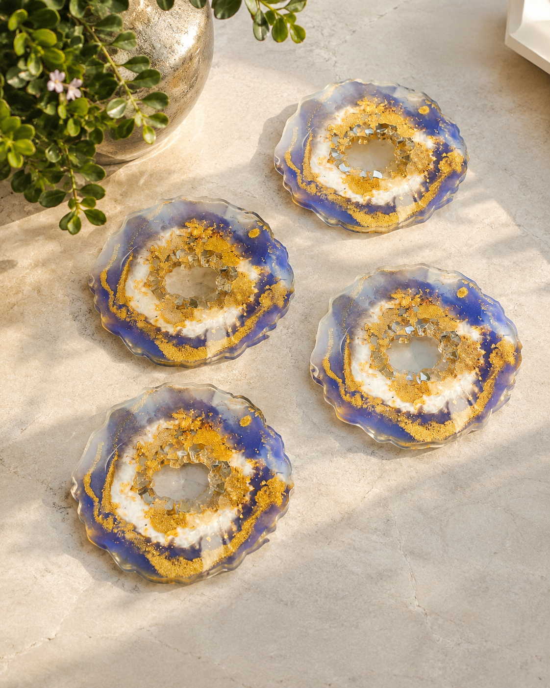 Coasters - Blue and Gold