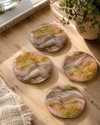Coasters - Pink and Gold