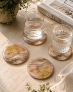 Coasters - Pink and Gold