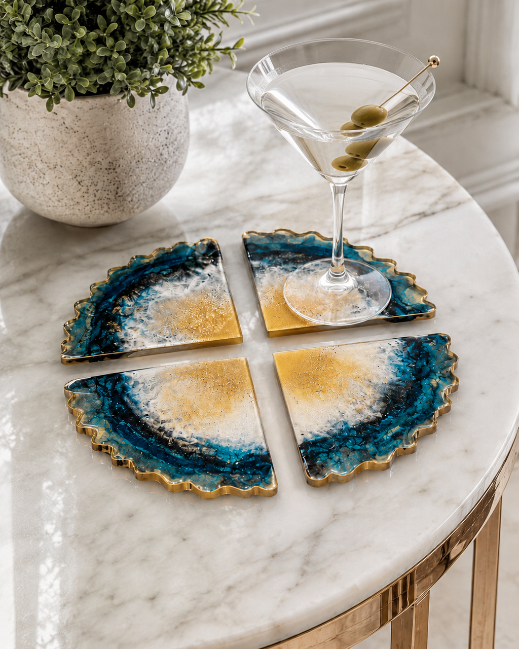 Coasters -  Blue and Gold