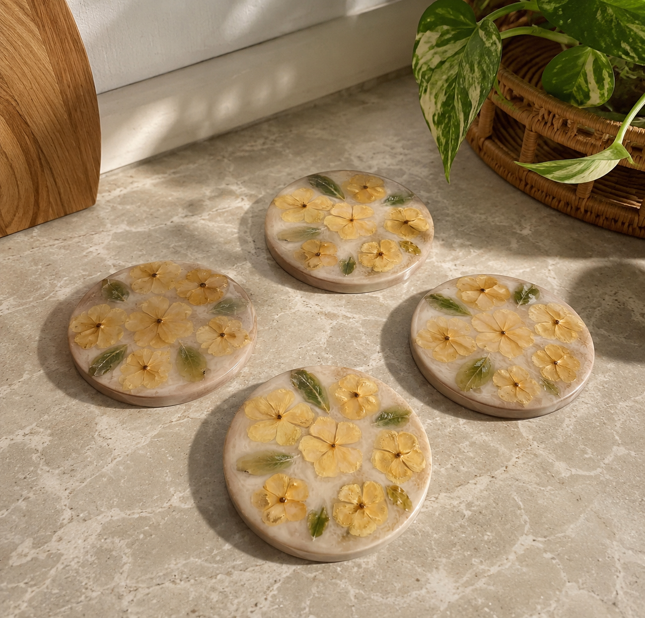 Coasters - Yellow Flowers