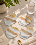 Coasters -  Gold Flakes and White