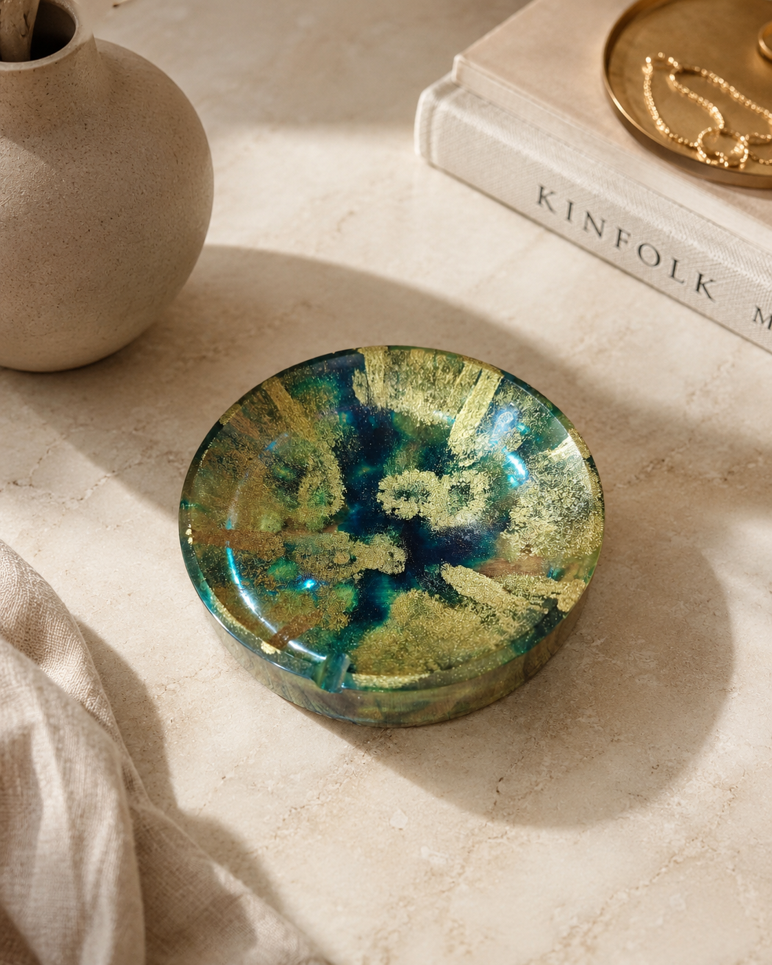 Ashtray - Green and Gold