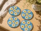 Coasters - Blue Shimmer Floral