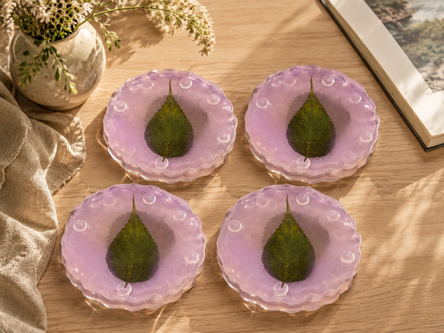 Coasters - Pink Translucent