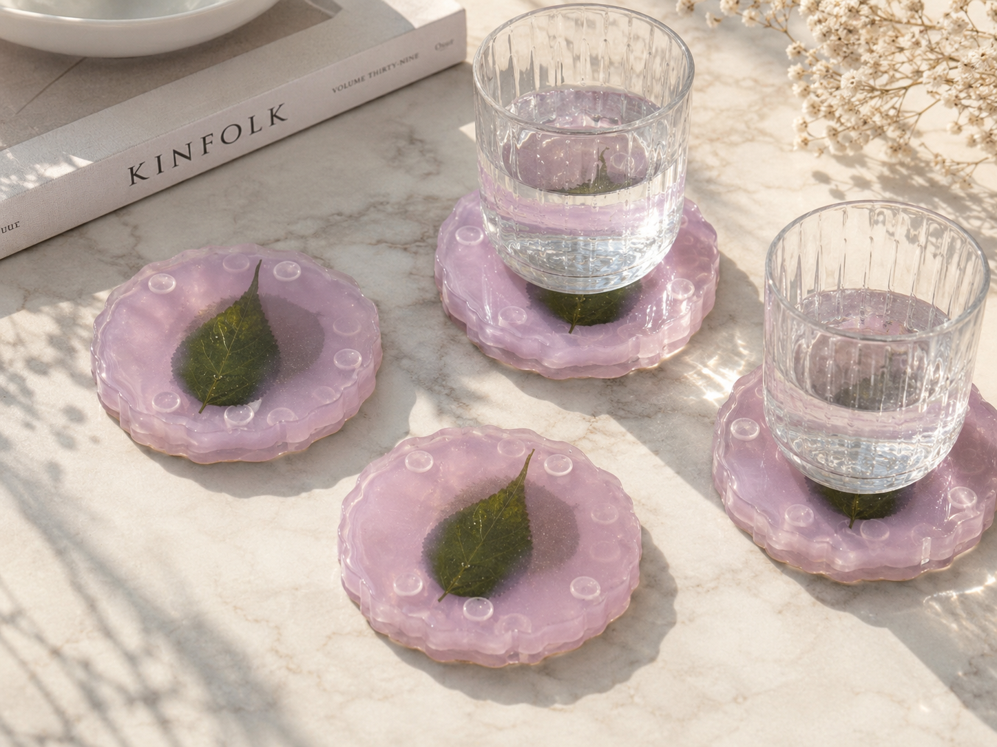 Coasters - Pink Translucent