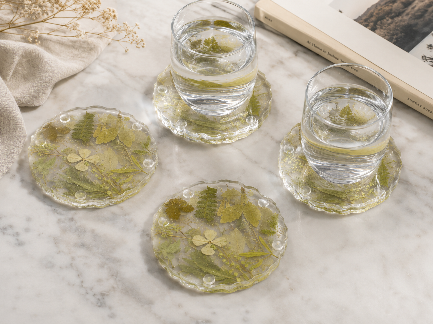 Coasters - Transparent and Green