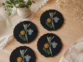 Coasters - Black Floral