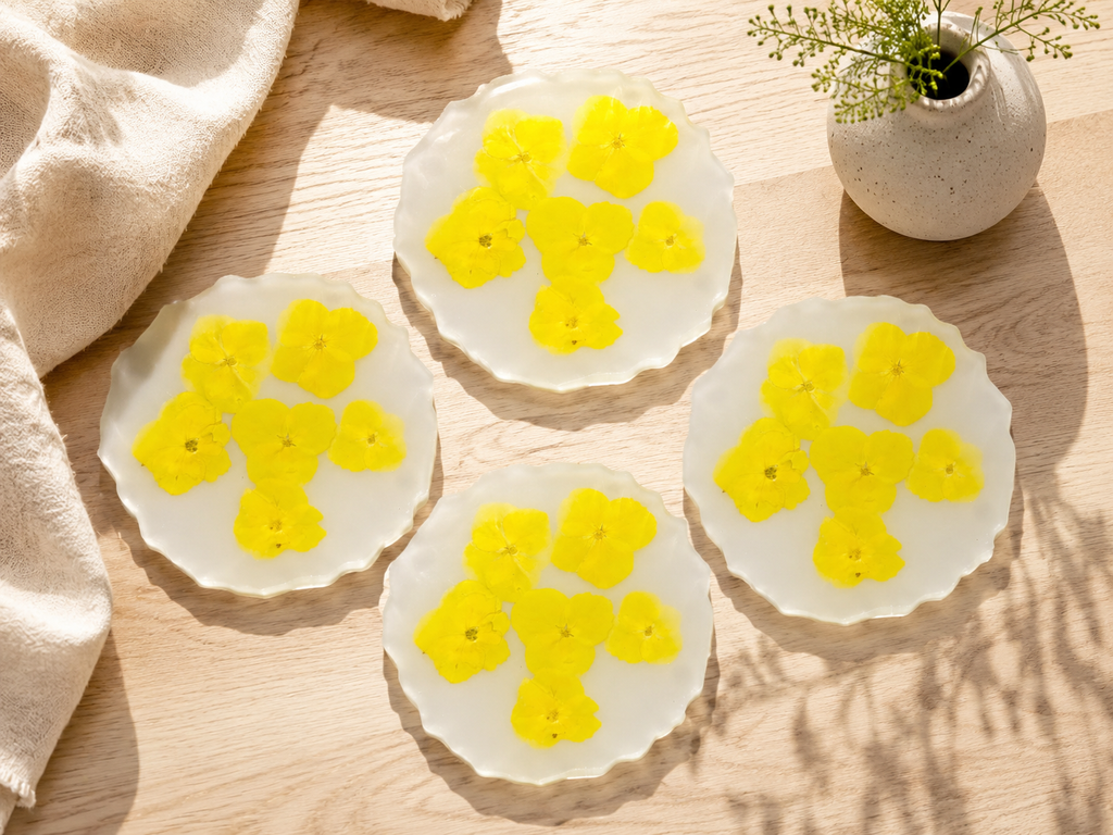 Coasters - Yellow Floral