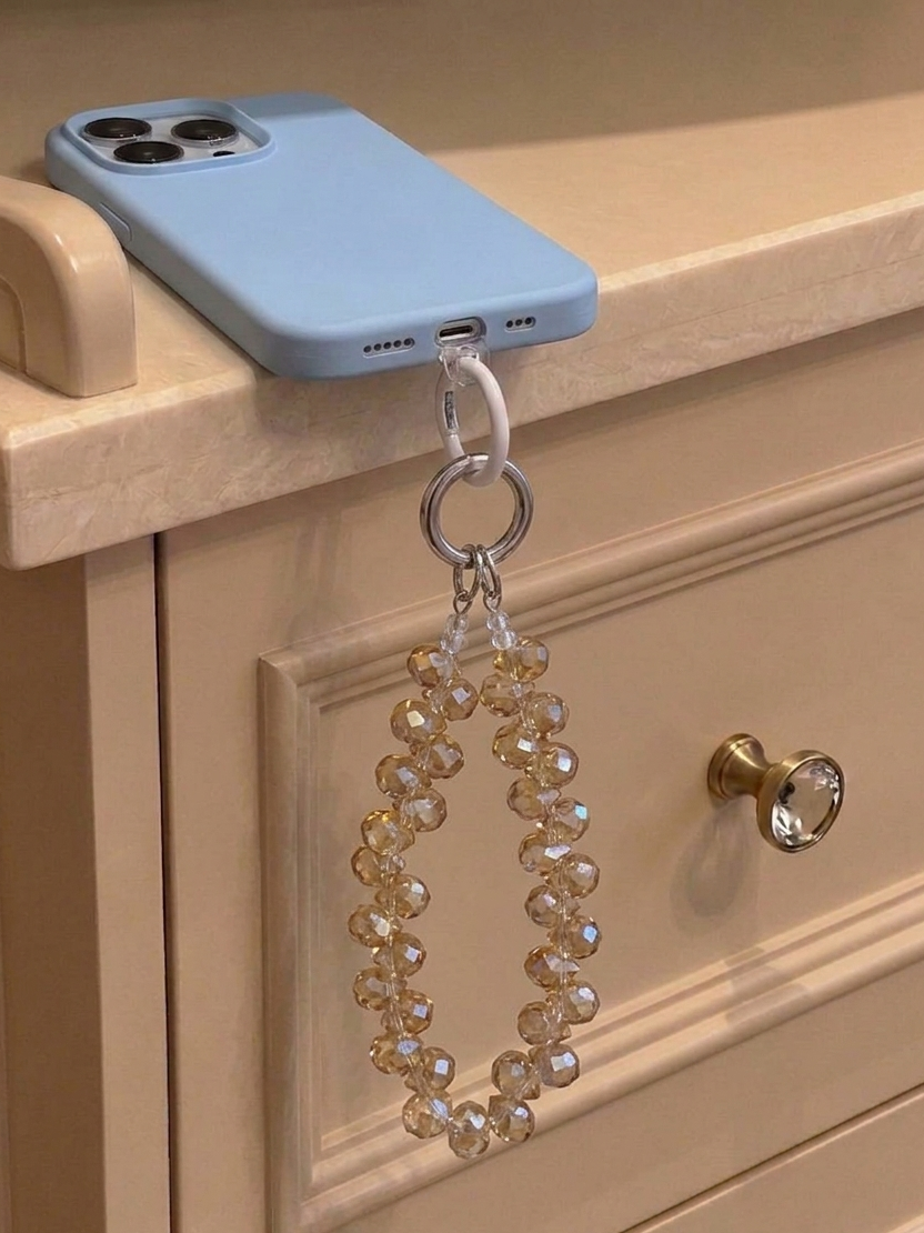 Crystal Brown Phone Charm