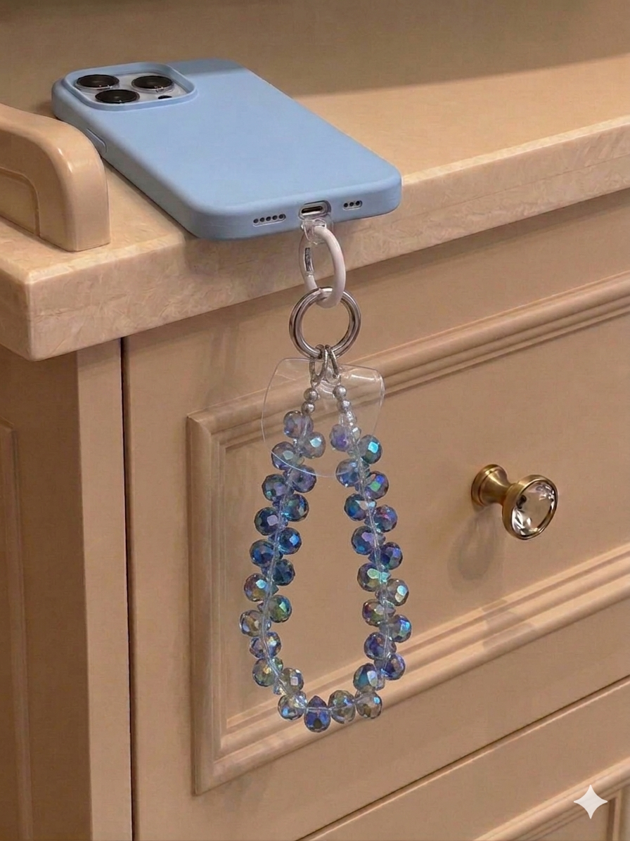 Crystal Blue Phone Charm